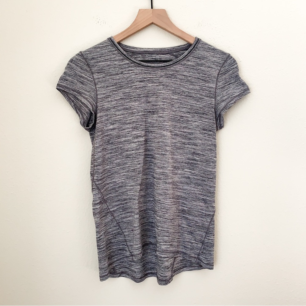Lululemon Another Mile Shirt, Rip Tag Removed (Measurements Below), Heather Gray